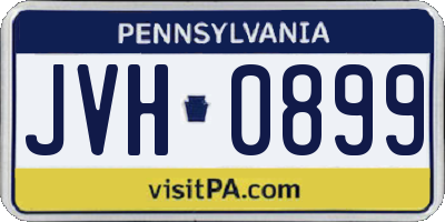 PA license plate JVH0899