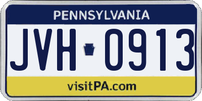 PA license plate JVH0913
