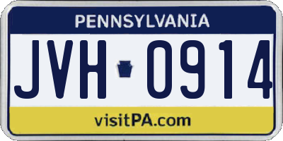 PA license plate JVH0914