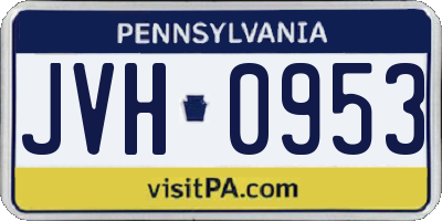 PA license plate JVH0953