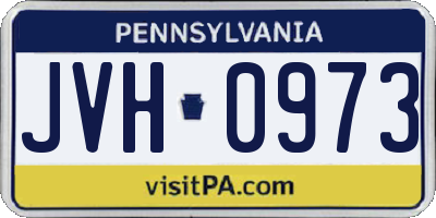 PA license plate JVH0973