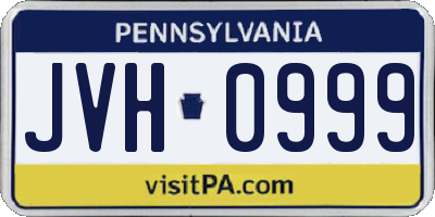 PA license plate JVH0999