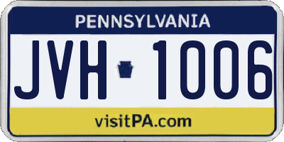 PA license plate JVH1006
