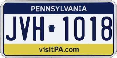 PA license plate JVH1018