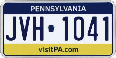 PA license plate JVH1041