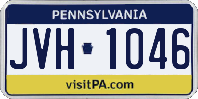 PA license plate JVH1046