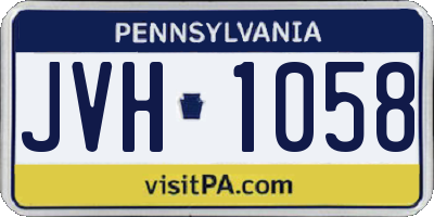 PA license plate JVH1058