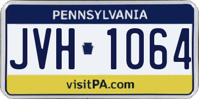 PA license plate JVH1064