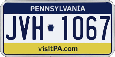 PA license plate JVH1067