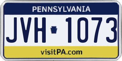 PA license plate JVH1073