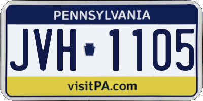 PA license plate JVH1105