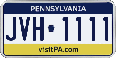 PA license plate JVH1111