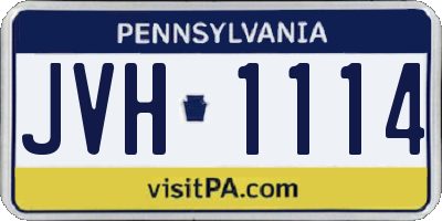 PA license plate JVH1114