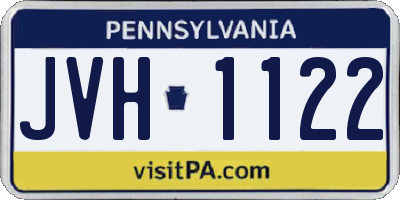 PA license plate JVH1122