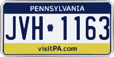 PA license plate JVH1163