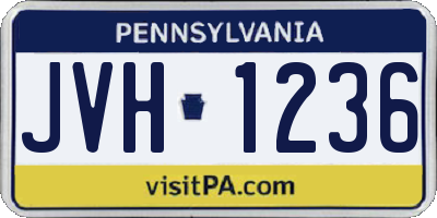 PA license plate JVH1236