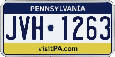 PA license plate JVH1263