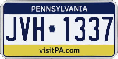 PA license plate JVH1337