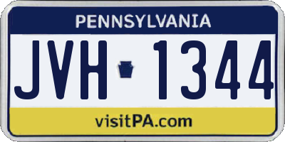 PA license plate JVH1344