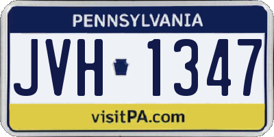 PA license plate JVH1347
