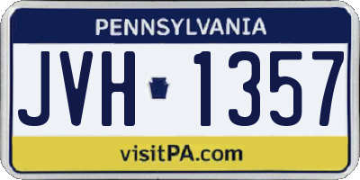 PA license plate JVH1357