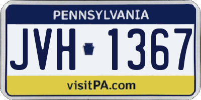 PA license plate JVH1367