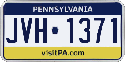 PA license plate JVH1371