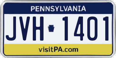 PA license plate JVH1401