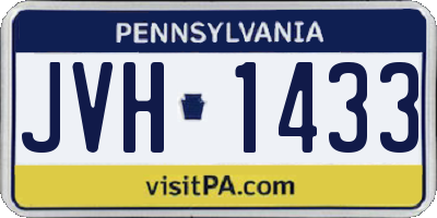 PA license plate JVH1433