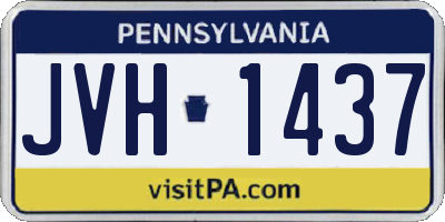PA license plate JVH1437