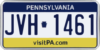 PA license plate JVH1461