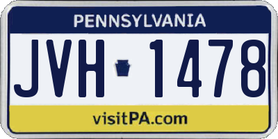 PA license plate JVH1478