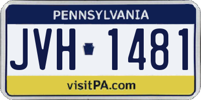 PA license plate JVH1481