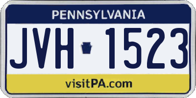 PA license plate JVH1523