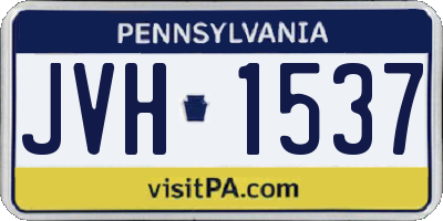 PA license plate JVH1537