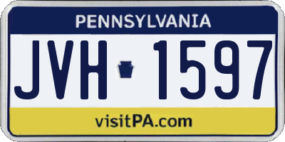 PA license plate JVH1597