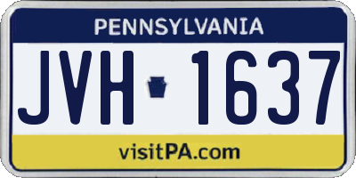 PA license plate JVH1637
