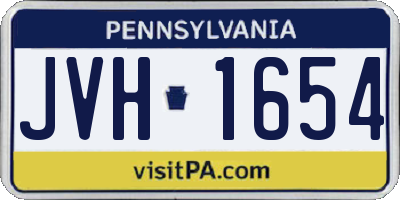 PA license plate JVH1654