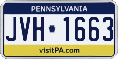 PA license plate JVH1663