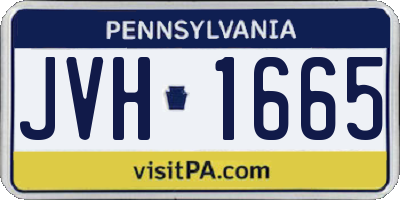 PA license plate JVH1665