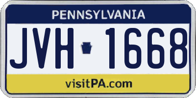 PA license plate JVH1668