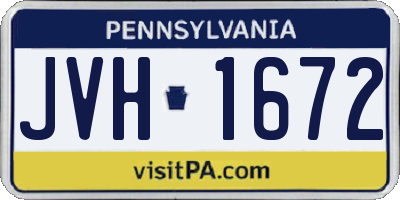 PA license plate JVH1672
