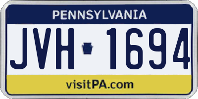 PA license plate JVH1694