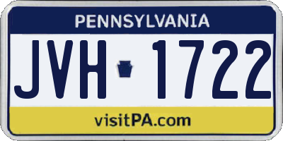 PA license plate JVH1722
