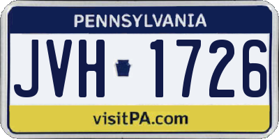 PA license plate JVH1726