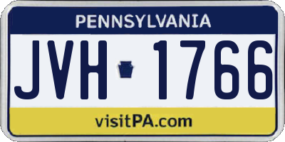 PA license plate JVH1766