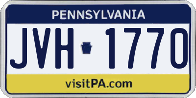 PA license plate JVH1770