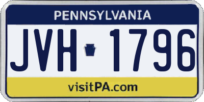 PA license plate JVH1796