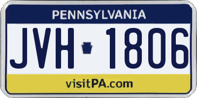 PA license plate JVH1806