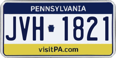 PA license plate JVH1821